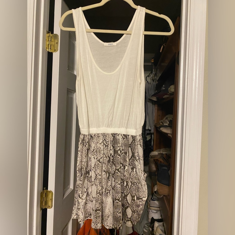 White and Snake Print romper